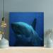 Rosecliff Heights A Shark In The Dark 2 - Wrapped Canvas Painting Canvas in Black/Blue | 12 H x 12 W x 2 D in | Wayfair