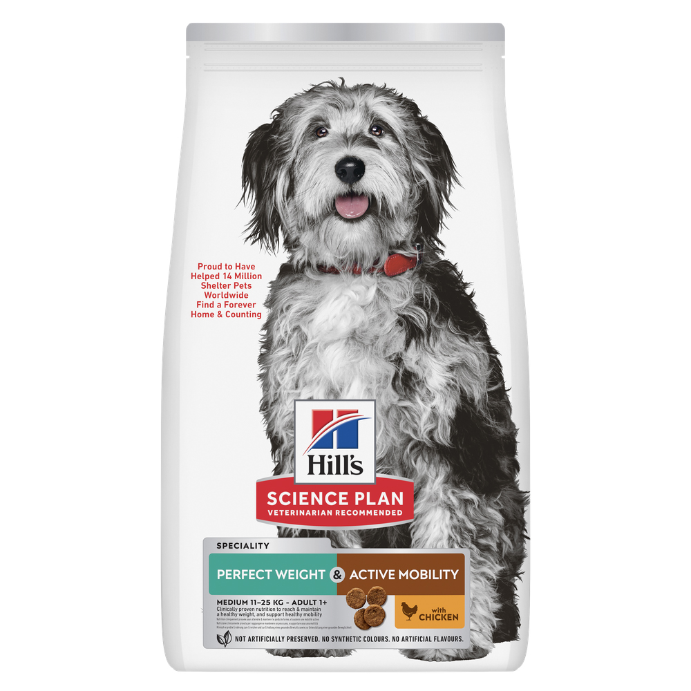 Hill's Science Plan Adult Perfect Weight & Active Mobility Medium con Pollo - 12 kg