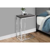 Accent Table, C-shaped, End, Side, Snack, Living Room, Bedroom, Metal, Laminate, Chrome, Contemporary, Modern