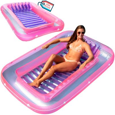 Swimline Classic Edition Inflatable Suntan Tub Floating Pool Hybrid Lounge, Pink - 6