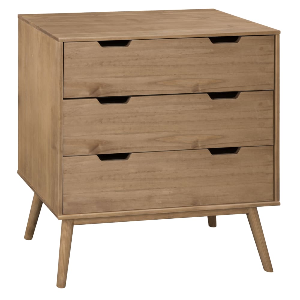 Commode 3 tiroirs, fabriqué en bois de pin massif