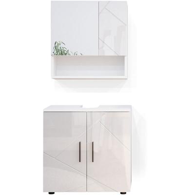 Vicco - Badmöbel-Set Irma, Weiß Hochglanz, 2 Teile, Unterschrank 60 cm Image