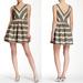 J. Crew Dresses | J Crew Candy Fit & Flare Dress Allover Striped V Neck Metallic Pleated Size 6 | Color: Black/Gold | Size: 2