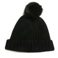 J. Crew Accessories | J Crew Wool Blend Beanie W/ Faux Fur Pom Pom Black New Winter Hat Ribbed Nwt | Color: Black | Size: Os