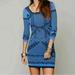 Free People Dresses | Free People Intimately Xs-S Bodycon Dress Scoopneck Long Sleeve Blue/B | Color: Black/Blue | Size: S