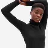 American Eagle Outfitters Tops | Ae Slim Black Cotton Ribbed Turtleneck | Color: Black | Size: Xs