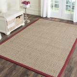 Brown/Red 120 W in Area Rug - George Oliver Debroh Natural/Red Area Rug Bamboo Slat & Seagrass | Wayfair B50AF28F93A74DC0BE605C09C5D7DFA1