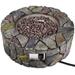 Loon Peak® Asmir 9.5" H x 27.5" W Stone Propane Outdoor Fire Pit Stone in Brown/Gray | 9.5 H x 27.5 W x 27.5 D in | Wayfair
