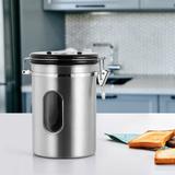 Prep & Savour 64 fl. oz. Large Stainless Steel Coffee Bean Storage Container CO2 Valve w/ Scoop Metal in Gray | 4.72 H x 4.7 W x 4.7 D in | Wayfair