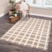 White 90 x 62 x 0.18 in Indoor/Outdoor Area Rug - Latitude Run® Latitude Run Stanton Geometric Driftwood High Low Indoor Outdoor Rug Polypropylene | Wayfair