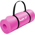 Movit® Yogamatte - 183x60 cm, 10 mm Dicke, Rutschfest, Faltbar, Hautfreundlich, mit Gummiband, NBR,