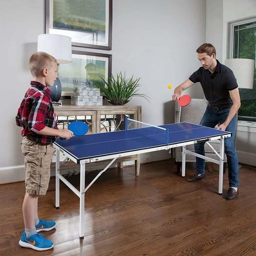 Tischtennisplatte, 150 x 70 x 67 cm Mini Tischtennisplatte, Tischtennistisch für Indoor & Outdoor,