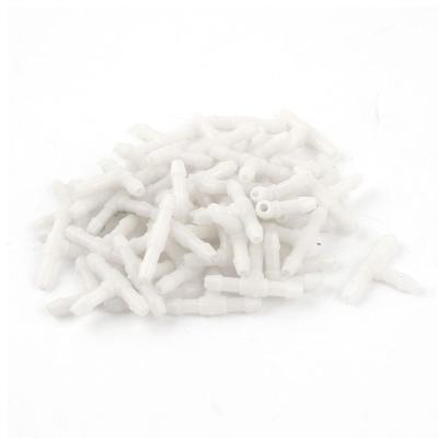 50 Pcs T Design Aquarium 5mm Dia Hose Air Line Tube Connectors White