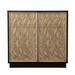 Brown and Cream Sculptural Leaf Accent Storage Cabinet