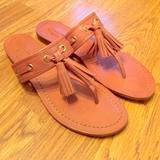 Coach Shoes | Coach Leather Tassel Flip Flops Size 7 | Color: Red | Size: 7