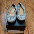 J. Crew Shoes | J Crew Womens Silver Glitter Sparkle Ballet Flats 7.5 (7) | Color: Silver | Size: 7.5