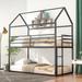 Twin over Twin Metal Bunk Bed,House Bed with Built-in Ladder,No Box Spring Needed, for Families with Multiple People