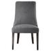 Set of 2 Walnut Brown and Charcoal Gray Contemporary Armless Chairs 37.5"