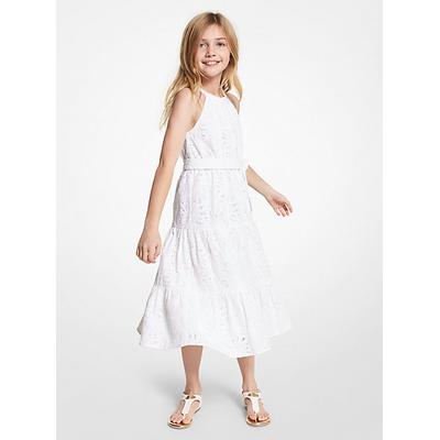 Michael Kors Floral Lace Belted Dress White 12Y