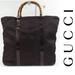 Gucci Bags | Authentic Gucci Large Brown Nylon Leather Bamboo Hand Tote Bag Made In Italy | Color: Brown | Size: Os