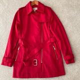 Michael Kors Jackets & Coats | Michael Kors Red Belted Trench Coat, Medium | Color: Red | Size: M