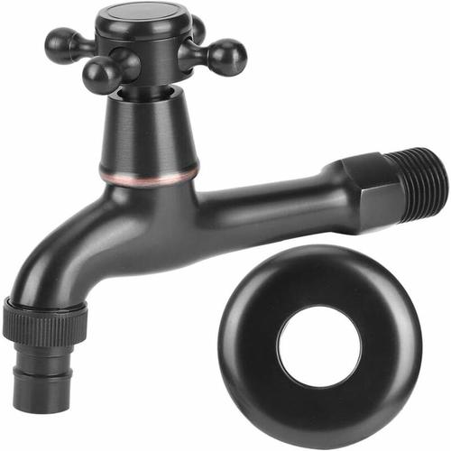 G1 / 2in Wand-Waschbecken-Wasserhahn, Antik-Messing-Wasserhahn, Wandmontage-Hahn,