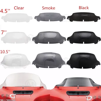 Black/Smoke/Clear4.5'' 7"10.5'' Windshield Fairing Windscreen Cover For Harley Electra Street Glide