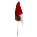 Northlight Seasonal 11.5" Tiny Gray Faux Fur Santa Gnome w/ Red Hat & Striped Arms on a Stick Christmas Decoration Wood in Brown | Wayfair