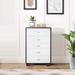 Latitude Run® Modern Dresser Chest Storage Cabinet Organizer Unit For Bedroom w/ 5 Drawers Wood in White/Black | 47 H x 32 W x 16 D in | Wayfair