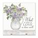 Stupell Industries Do w/ Love Lilies Wood/Canvas in White/Brown | 12 H x 12 W x 0.5 D in | Wayfair ak-646_wd_12x12