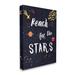 Stupell Industries Reach The Stars Motivational Phrase Outer Space Planets Stretched Canvas Wall Art By Amanda Murray Canvas/ in Black | Wayfair