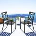 Lark Manor™ Stacking Patio Dining Armchair Set of 4 in Black | 34.5 H x 22.2 W x 26.5 D in | Wayfair 29B2490865AD4DB8A351F5693459C831