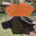 Arlmont & Co. Gefferie 10' Cantilever Outdoor Umbrella w/ 220lb Fillable Base Metal in Orange/Brown | 96 H x 120 W x 120 D in | Wayfair