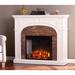 Darby Home Co Beckette Stacked Stone Effect Electric Fireplace, Wood in White | 40.75 H x 45.75 W x 15.75 D in | Wayfair