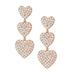 Kate Spade Jewelry | Kate Spade Yours Truly Rose Gold-Tone Crystal Encrustd Triple Heart Earrings Nwt | Color: Gold/Red | Size: Apx 1.4" Drop, 5/12" Width, 1" Height,