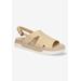 Extra Wide Width Women's Kato Sandal by Bella Vita in Natural Woven (Size 8 WW)