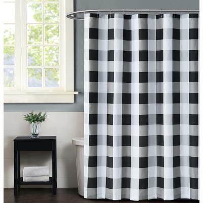 Everyday Buffalo Plaid Shower Curtain by Truly Soft in Black