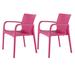 Lagoon Alissa Resin Stacking Patio Dining Armchair Plastic/Resin in Red | 31.3 H x 23.6 W x 22.8 D in | Wayfair 7050R7-SALGS