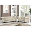 USLivings 2 Piece Living Room Set Linen in Brown | 29 H x 84 W x 34 D in | Wayfair Living Room Sets US2702-2PC