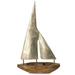 Breakwater Bay Jordana Small Sails - Natural Stained Wood Base Boat Sculpture Aluminum in Brown/Gray | 16 H x 3 W x 10 D in | Wayfair