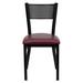 Flash Furniture Victoria Grid Back Metal Restaurant Chair Faux Leather in Red | 33.25 H x 17.25 W x 17.25 D in | Wayfair XU-DG-60115-GRD-BURV-GG