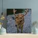 Loon Peak® Brown Deer On Gray Ground During Daytime 1 - 1 Piece Square Graphic Art Print On Wrapped Canvas in Brown/Gray | Wayfair