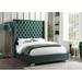 Rosdorf Park PINK VELVET BED FRAME Upholstered/Velvet in Green/Black | 45 H x 65 W in | Wayfair E87DF7C1614746A28535DE92A0AAC62A