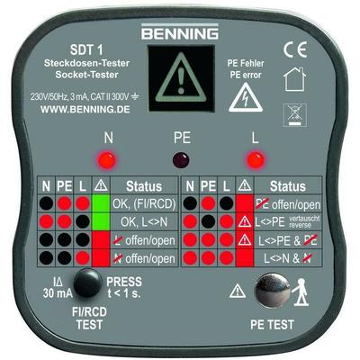 Sdt 1 Steckdosentester cat iii 300 v led, lcd - Benning