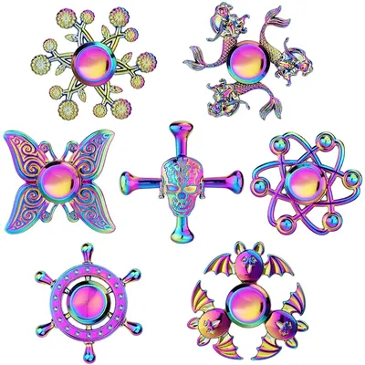 Rainbow Metal Fidget Spinner Toys Stainless Steel Bearing High Speed Stress Relief Spinner ADHD