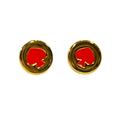 Kate Spade Jewelry | Kate Spade Spot The Spade Stud Earrings In Coral Red & Gold | Color: Gold/Red | Size: Os