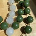 Anthropologie Jewelry | Anthropologie Green And White Beaded Necklace | Color: Green/White | Size: Os