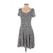 Soprano Casual Dress - Fit & Flare: Blue Print Dresses - Women's Size Small