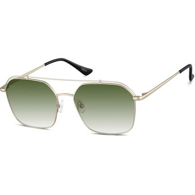 Zenni Men's Aviator Rx Sunglasses Antique Gold Stainless Steel Full Rim Frame