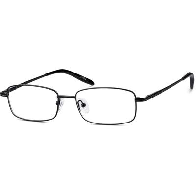 Zenni Men's Classic Rectangle Glasses Black Stainless Steel Full Rim Frame